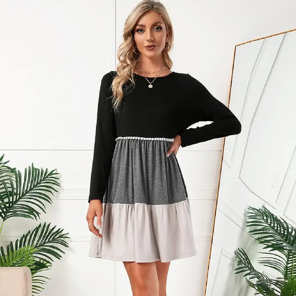 Dresses | Colorblock Babydoll Dress | Poshmark